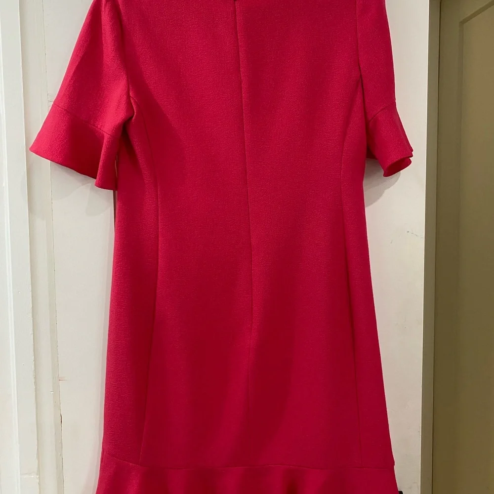 Karl Lagerfeld a hot Pink/Fuschia Asymmetrical Ruffled Mini Dress - Picture 3 of 8